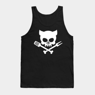 Crazy Guys Jolly Roger - White Tank Top